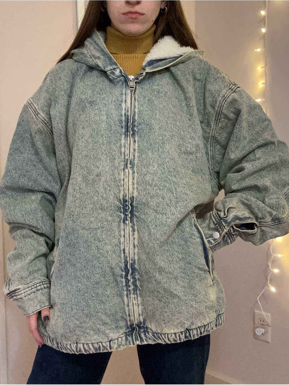 Denim Hooded Coat